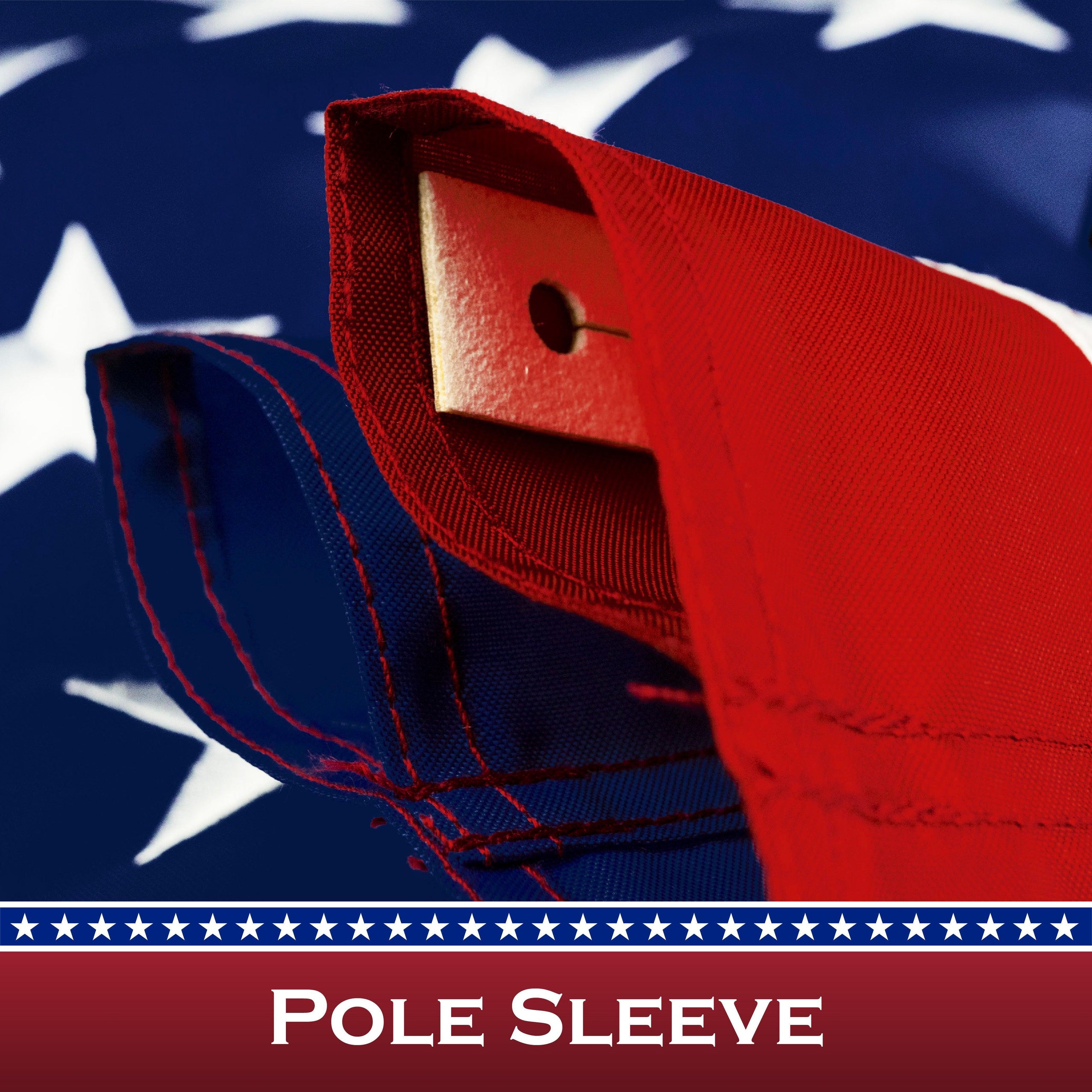 USA American Flag 2x3FT 3-Pack Pole Sleeve Embroidered Polyester By G128