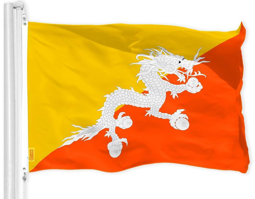 Bhutanese Flag 3x5 Ft | 150D Polyester, Vibrant Colors, Durable, Indoor/Outdoor with Brass Grommets