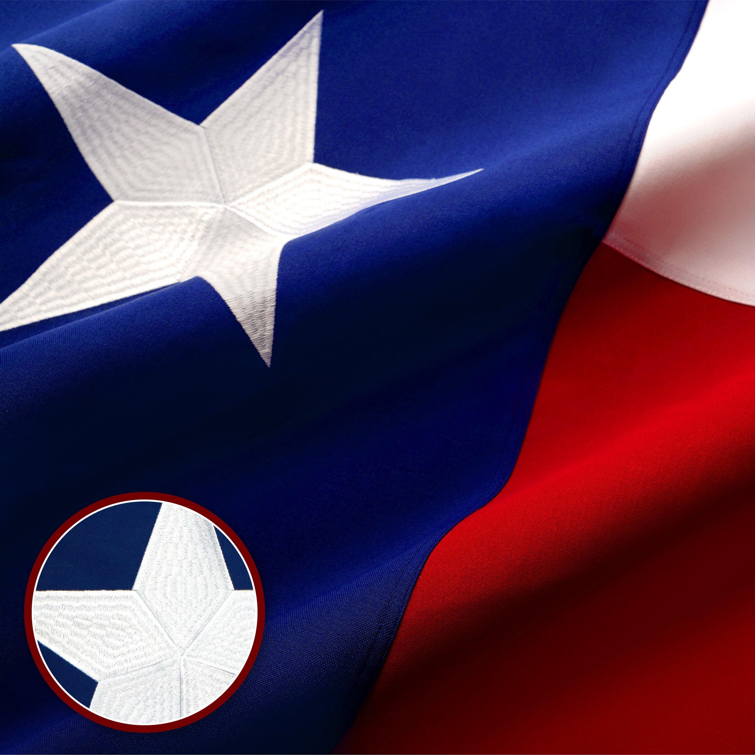 Texas State Flag 220GSM Embroidered Spun Polyester 3x5 Ft