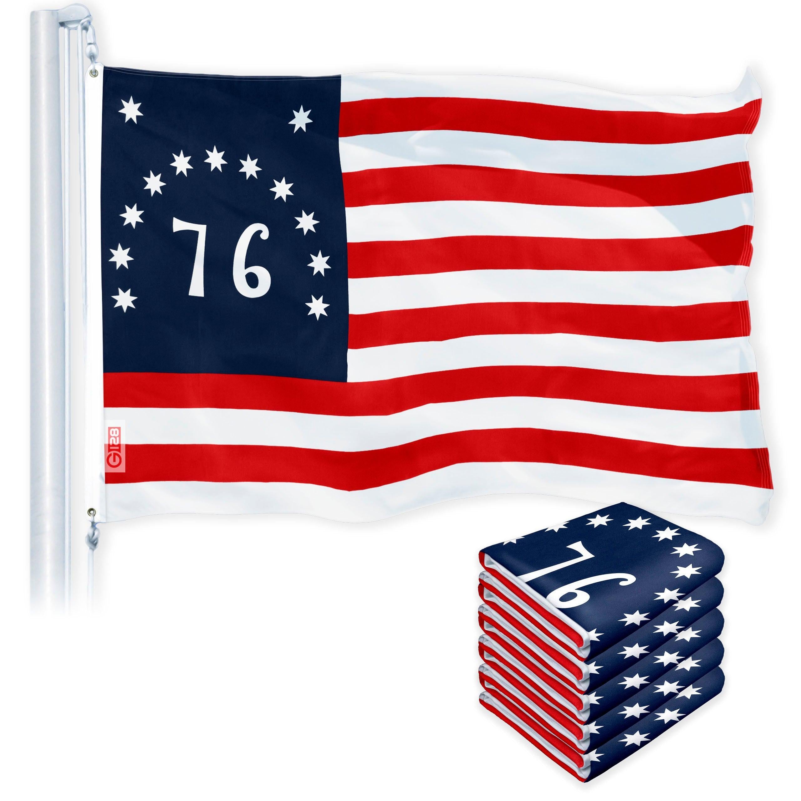 Bennington Flag 3x5 Ft 5-Pack 150D Printed Polyester By G128