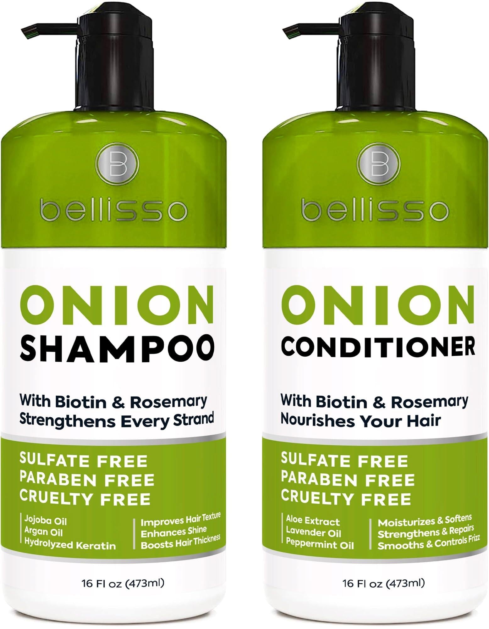 Onion Shampoo and Conditioner Set   With Rosemary and Biotin   Thickening Products for Women and Men   Volumizing Salon Grade Formula for Thinning Hair Care   Hydrating Moisturizing and Sulfate Free