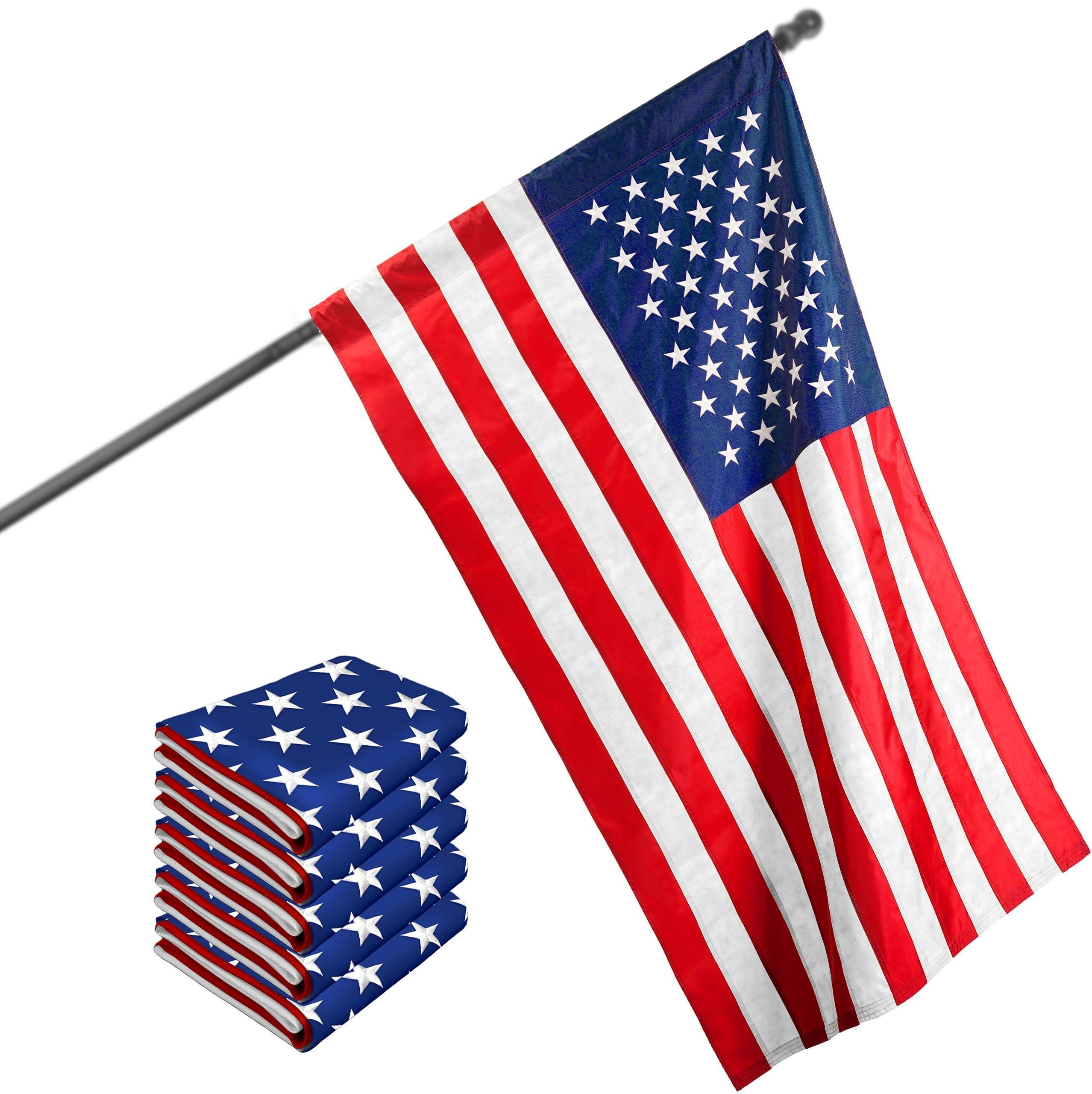 USA American Flag 1x1.5 Ft 5-Pack Pole Sleeve Embroidered Polyester By G128