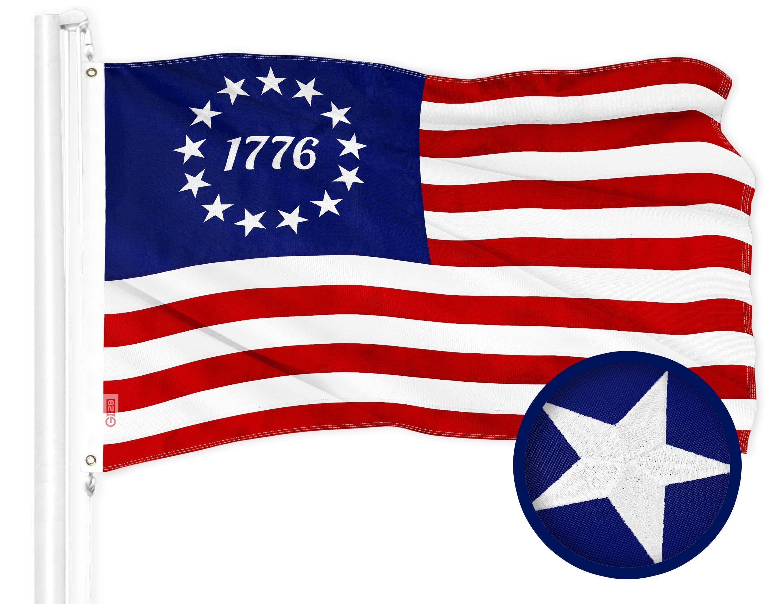 Betsy Ross 1776 Flag 1x1.5 Ft | Durable Embroidered 300D Polyester | Indoor/Outdoor with Brass Grommets