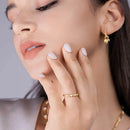 Elegant 925 Sterling Silver Moissanite Heart Ring - 0.12ct with 18K Gold-Plated Finish - Store 42