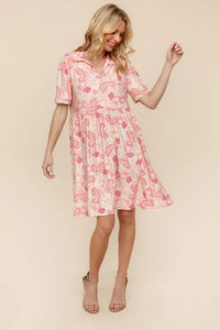 Haptics Fit and Flare Paisley Print Knit Dress