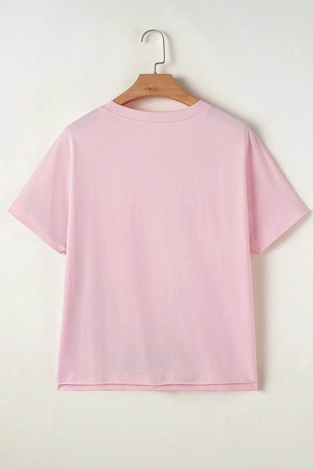 Trendy Color Block Round Neck T-Shirt for Women - Short Sleeve, Slightly Stretchy, Cotton Blend - Store 42