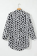 Button Down Contrast Striped Cover-Up