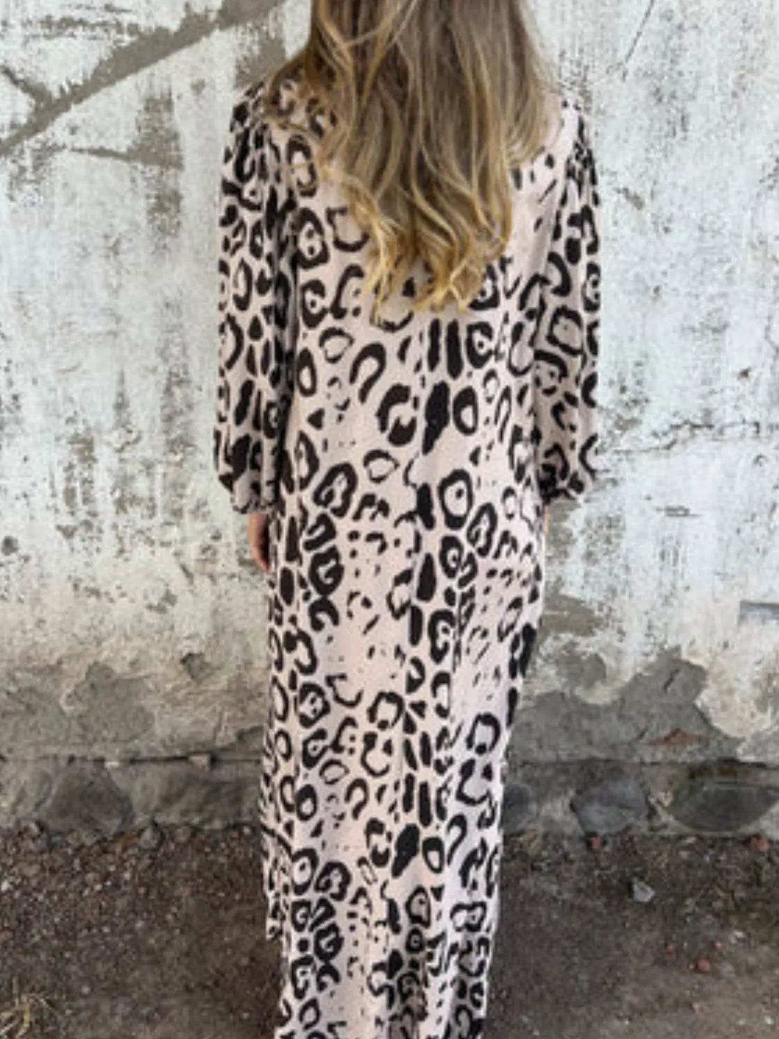 Full Size Printed V-Neck Dress with Pockets Plus Size - Store 42