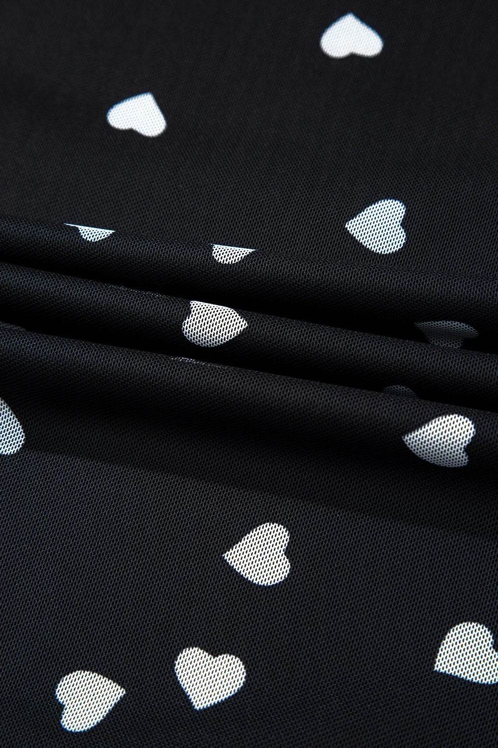 Heart Square Neck Long Sleeve Bodysuit - Store 42