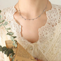 Elegant 18K Gold-Plated Titanium Steel Charm Necklace - 15.7 Inch Adjustable Length - Store 42
