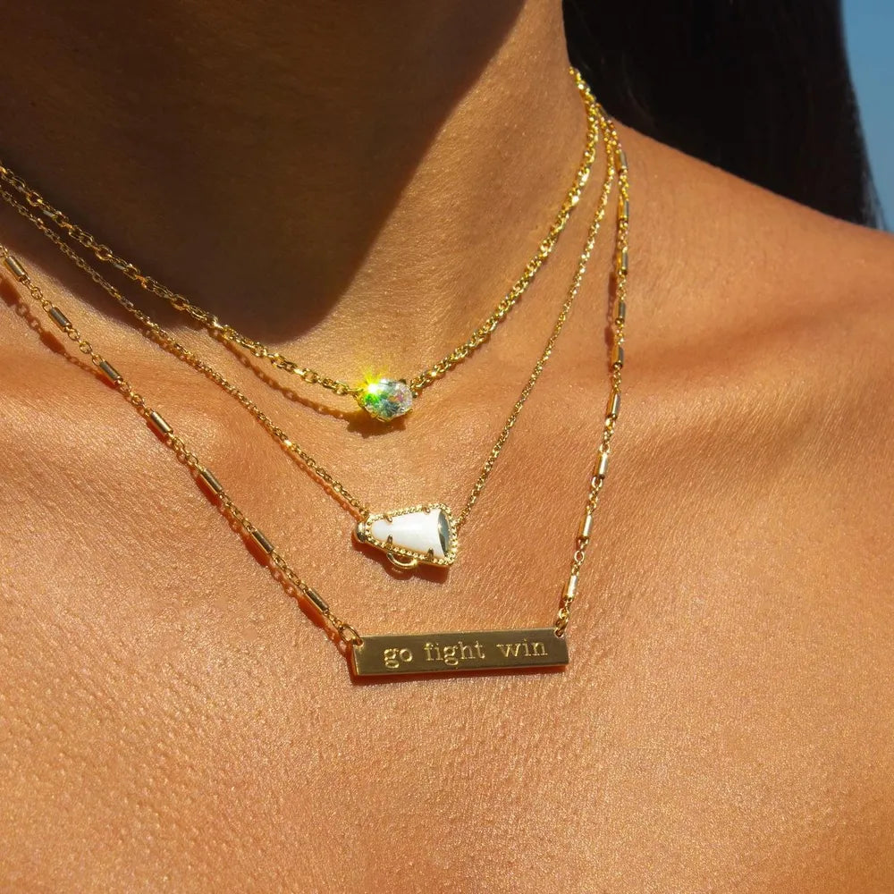 Sporty Resin And Shell Necklace With 14K Gold-Plated Copper Accents - Single Piece Design
