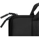 Close-up of the zipper design on the Dell EcoLoop Black Sleeve Case for 11-14 Inch Notebooks, highlighting its durable and stylish features.
