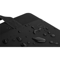 Water-resistant surface detail of the Dell EcoLoop Black Sleeve Case for 11-14 Inch Notebooks, ensuring protection against spills.