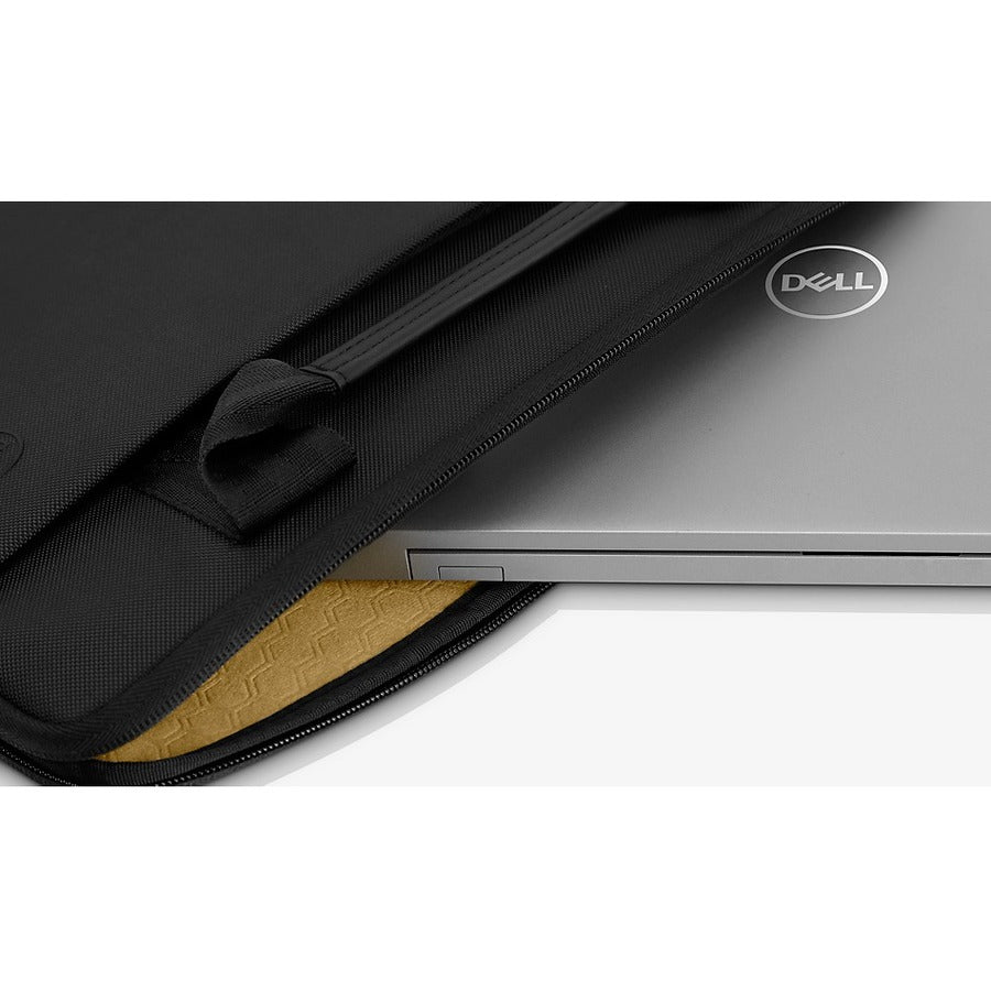 Close-up of the Dell EcoLoop Black Sleeve Case for 11-14 Inch Notebooks, showing a stylish design with a soft interior lining for added protection.