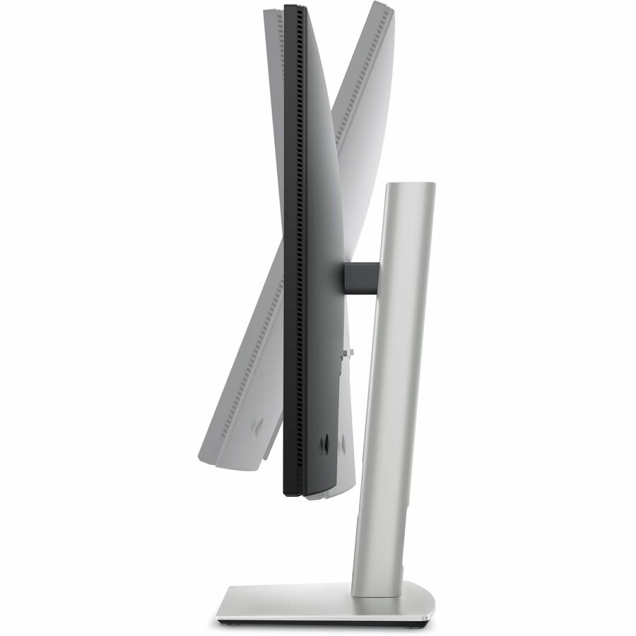 Side view of the Dell P2725HE 27" Monitor highlighting its adjustable stand for ergonomic customization.