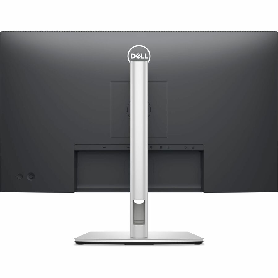 Back view of the Dell P2725HE 27" Monitor showcasing its adjustable stand and sleek design for ergonomic comfort.