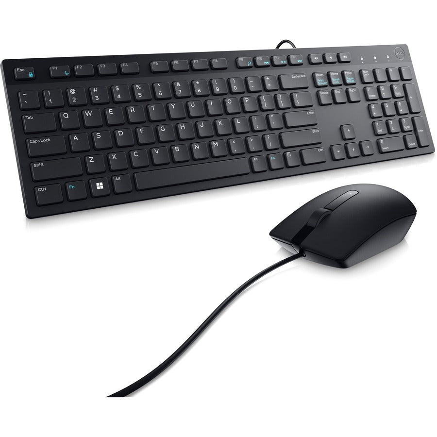 Dell KM300C Wired Keyboard And Optical Mouse Bundle - Full Layout Chiclet Keys & 1000 DPI Tracking