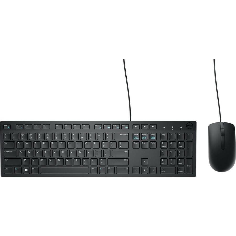Dell KM300C Wired Keyboard And Optical Mouse Bundle - Full Layout Chiclet Keys & 1000 DPI Tracking