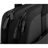 Close-up of the zippers on the Dell EcoLoop Pro 16" Notebook Carrying Case, showcasing durable construction and sleek design.