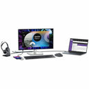 Dell U2424HE 23.8" FHD Monitor with multiple devices connected, showcasing its versatile connectivity options for dynamic work environments.