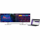 Dual Dell U2424HE 23.8" FHD Monitor setup showcasing vibrant data visuals, ideal for multi-tasking and productivity.