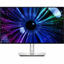 Dell U2424HE 23.8" FHD Monitor featuring a mesmerizing colorful abstract design, highlighting its high-resolution capabilities.