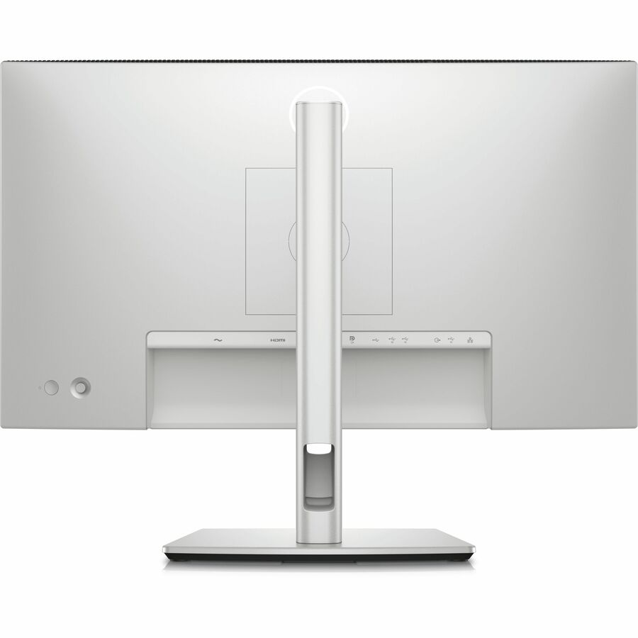 Back view of the Dell U2424HE 23.8" FHD Monitor featuring ergonomic stand and integrated controls for enhanced usability.