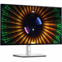 Stunning visual display of the Dell U2424H 24-Inch Full HD LED Monitor featuring vibrant colors in a dynamic radial design, showcasing its premium silver design.