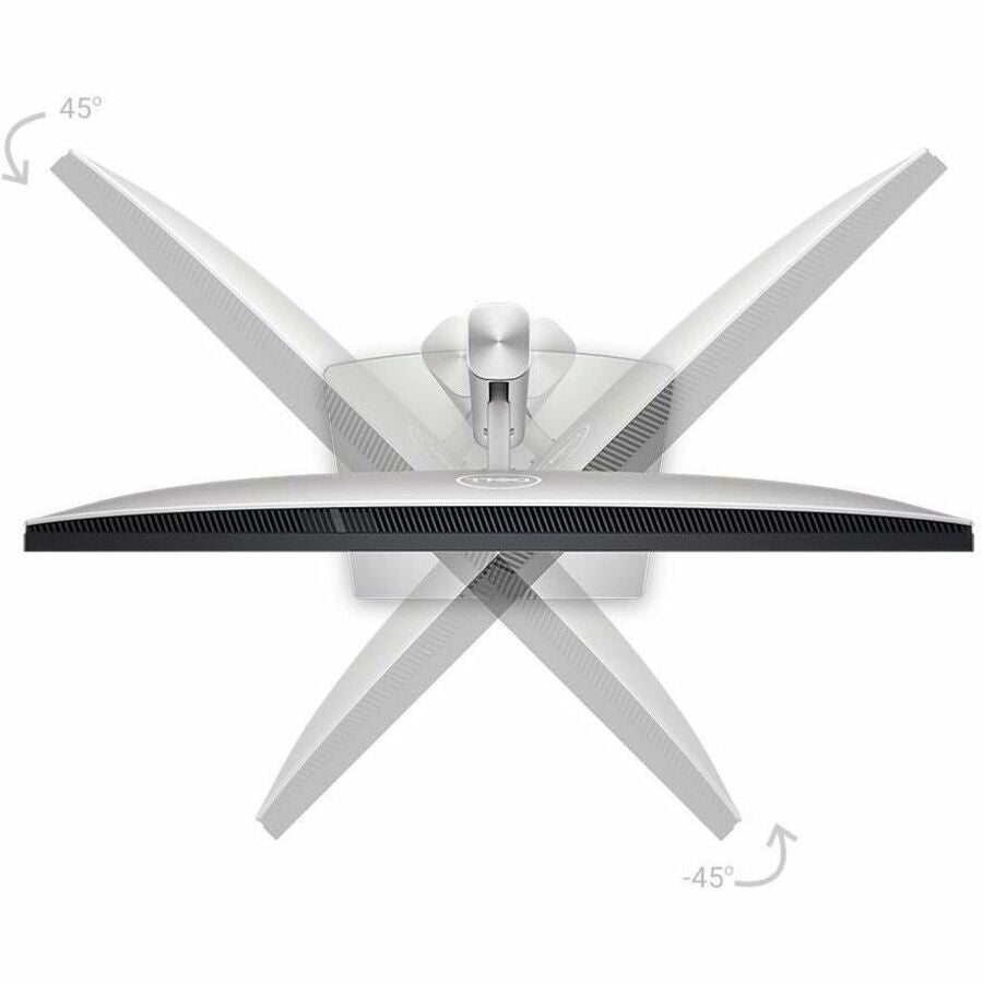 Adjustable stand showcasing the ergonomic features of the Dell U2424H 24-Inch Full HD LED Monitor, highlighting its flexibility in tilt and swivel for user comfort.