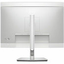 Back view of the Dell U2424H 24-Inch Full HD LED Monitor showcasing a sleek platinum silver design and adjustable stand for optimal comfort.