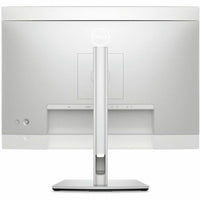 Back view of the Dell U2424H 24-Inch Full HD LED Monitor showcasing a sleek platinum silver design and adjustable stand for optimal comfort.
