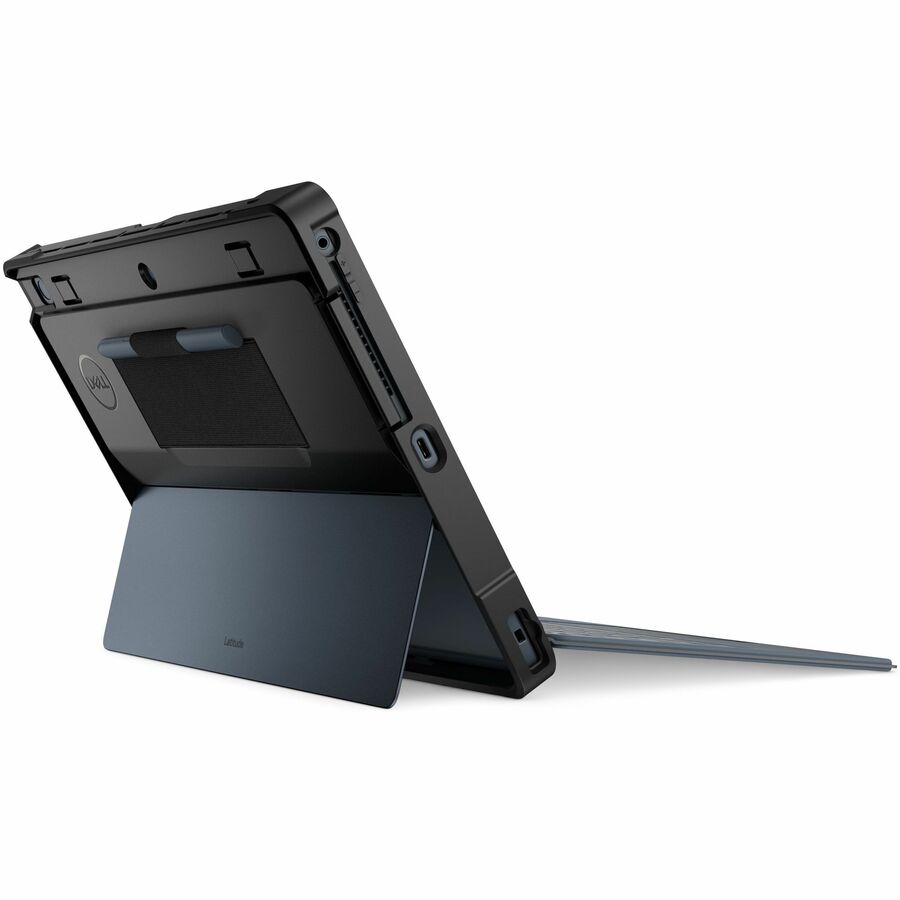 Dell EcoLoop Rugged Case for 13.3" Latitude 7350 - demonstrating built-in kickstand functionality for hands-free viewing and versatility.