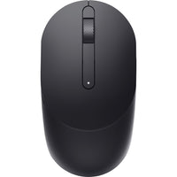 Top view of the Dell MS300 Wireless Mouse showcasing its ergonomic design and sleek black color, ideal for comfortable long-term use.