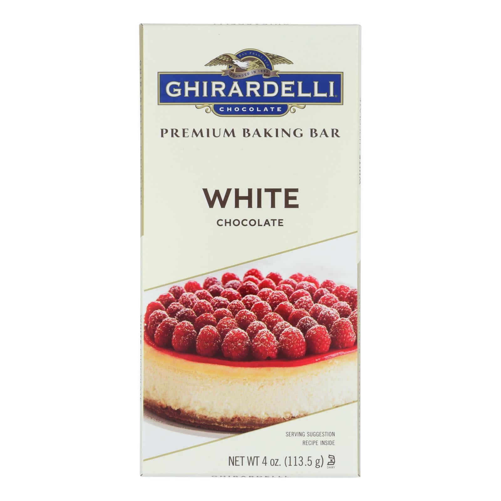 Ghirardelli 4 Oz White Chocolate Premium Baking Bar - Case of 12, Scored for Easy Measuring