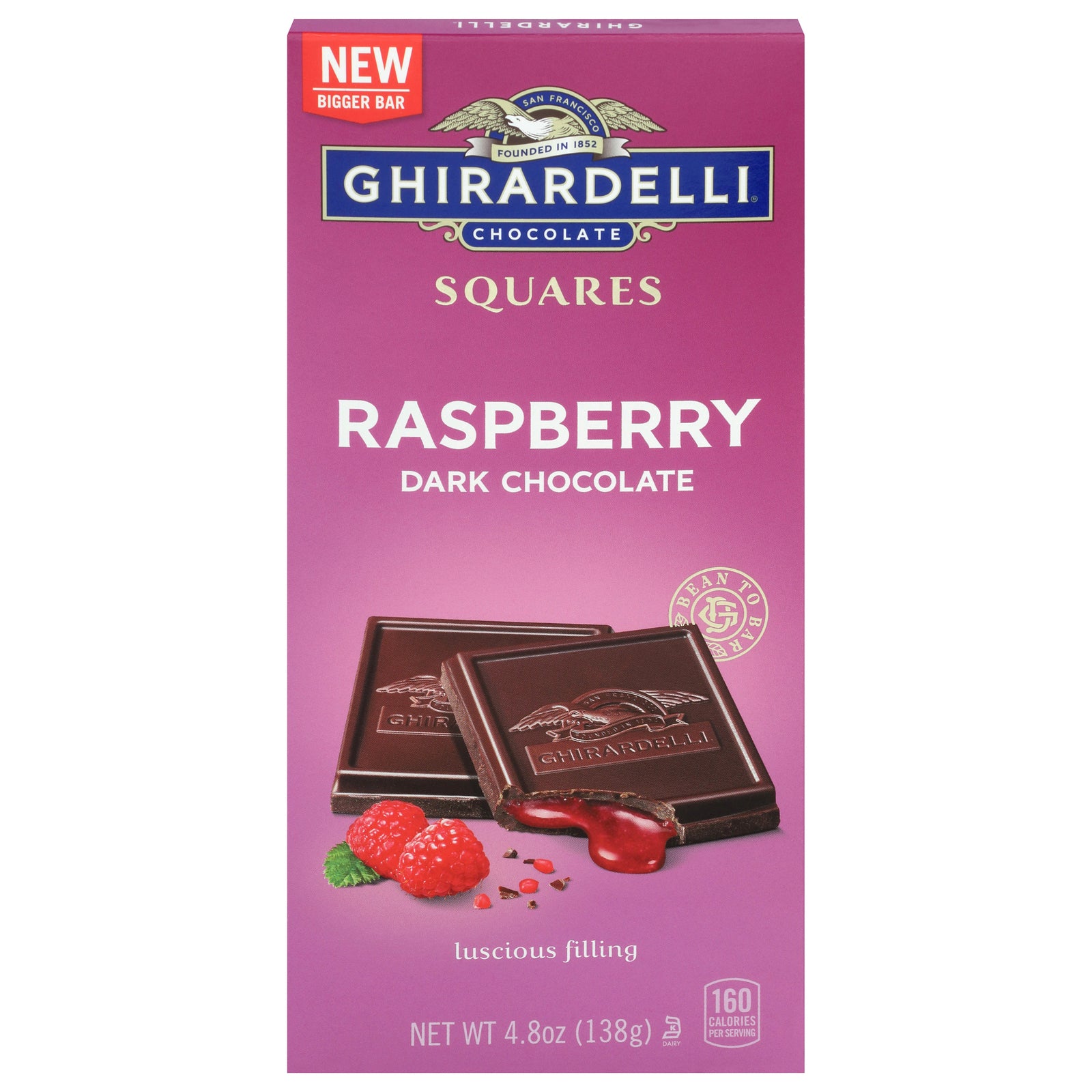 Ghirardelli Dark Chocolate Raspberry Bar Case of 10 x 4.8 Oz – Rich and Luscious Treats