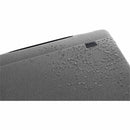 Close-up of Dell EcoLoop Urban Sleeve for 11-14 Inch Laptops - Heather Gray, highlighting water resistance with droplets on the surface.
