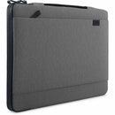 Close-up of Dell EcoLoop Urban Sleeve for 11-14 Inch Laptops in Heather Gray, featuring a textured fabric and an eco-friendly design, perfect for the stylish professional.