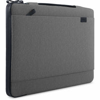 Close-up of Dell EcoLoop Urban Sleeve for 11-14 Inch Laptops in Heather Gray, featuring a textured fabric and an eco-friendly design, perfect for the stylish professional.