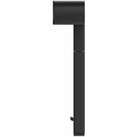 Profile view of the Lenovo ThinkVision MS30 Soundbar emphasizing its slim design and functional USB charging port, enhancing workspace productivity.