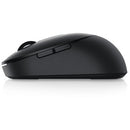 Side view of the Dell MS5120W Pro Wireless Mouse showcasing its ergonomic black design for enhanced comfort and efficiency.