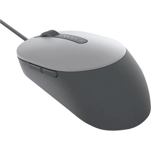 Dell MS3220 Laser Mouse 3200 DPI USB 2.0 with Tilt Wheel in stylish titan gray, showcasing ergonomic design and precise tracking features for an enhanced computing experience.