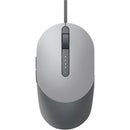 Top view of Dell MS3220 Laser Mouse 3200 DPI USB 2.0 with Tilt Wheel, highlighting its sleek titan gray finish and ergonomic controls for optimal comfort and productivity.