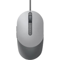 Top view of Dell MS3220 Laser Mouse 3200 DPI USB 2.0 with Tilt Wheel, highlighting its sleek titan gray finish and ergonomic controls for optimal comfort and productivity.