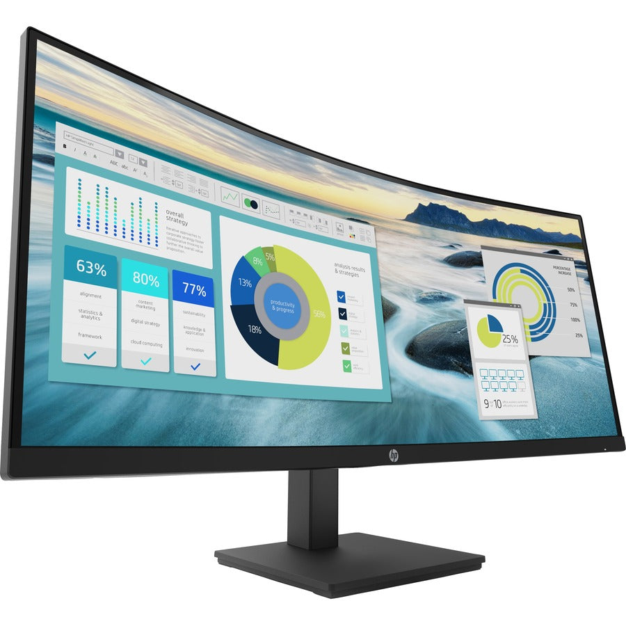 HP P34HC G4 34" WQHD Curved Ultrawide Monitor with USB-C | Ergonomic Design & Enhanced Productivity