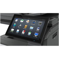 Large touchscreen display of the Lexmark CX735adse Color Laser Multifunction Printer, showcasing its intuitive interface for efficient printing and scanning.