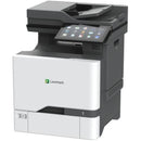 Side view of Lexmark CX735adse Color Laser Multifunction Printer, illustrating its compact design and high-performance capabilities for secure and efficient printing.