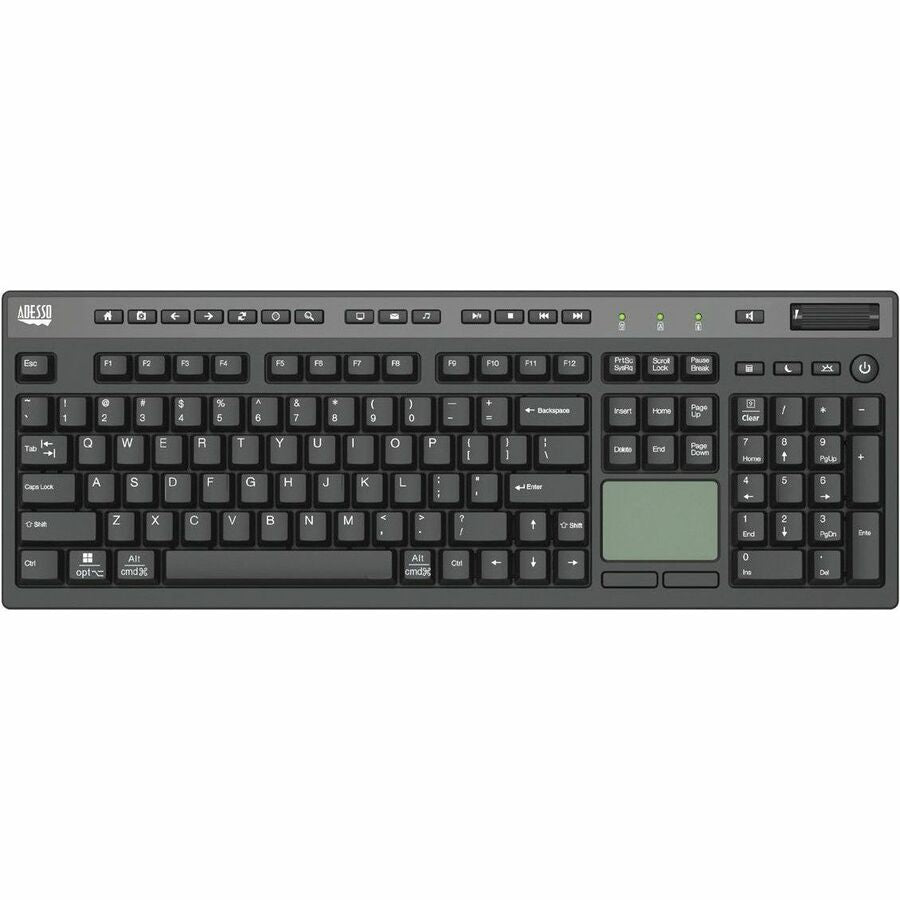 Adesso AKB-445UB Multi-OS Touchpad Keyboard | Full-Sized Wired Control | Built-In Touchpad & Scroll Wheel