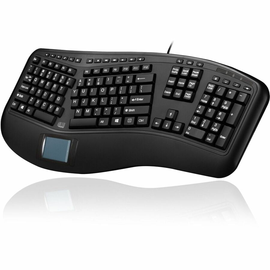 Adesso TruForm Ergonomic Touchpad Keyboard with Integrated Palm Rest & Multimedia Hotkeys