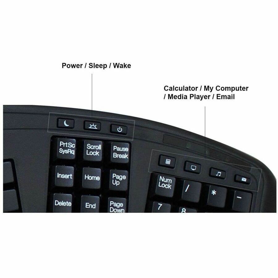 Adesso TruForm Ergonomic Touchpad Keyboard with Integrated Palm Rest & Multimedia Hotkeys