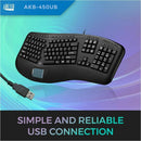Adesso TruForm Ergonomic Touchpad Keyboard with Integrated Palm Rest & Multimedia Hotkeys